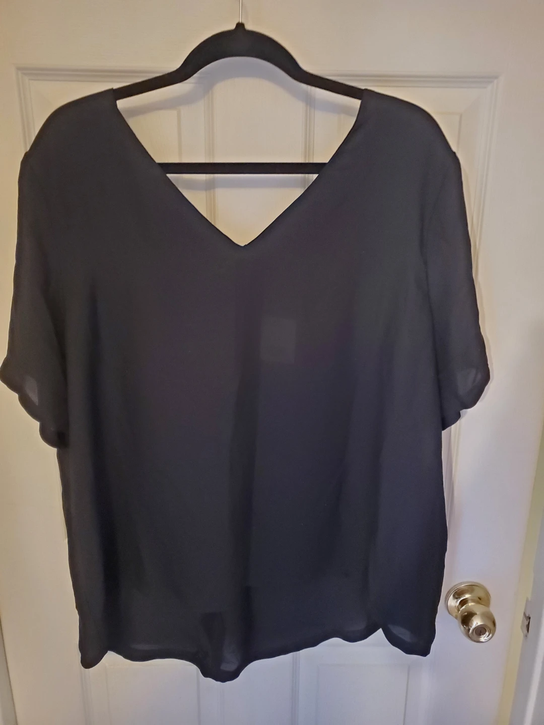 Plus Size Zip Back Sheer Top...New