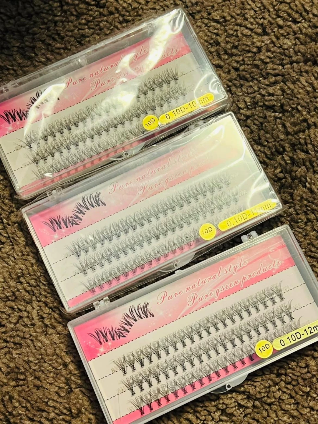 Individual Lashes D curl  (10D, 0.10, 10-12mm)