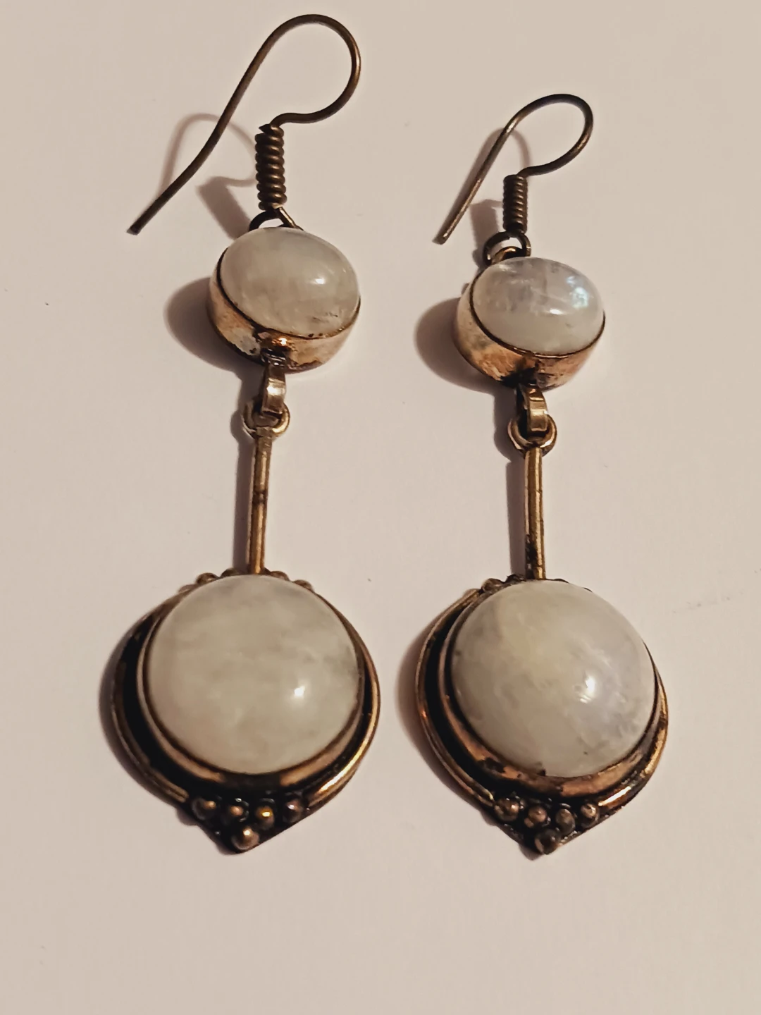 Sterling Silver 925 Moonstone Dangle Earrings