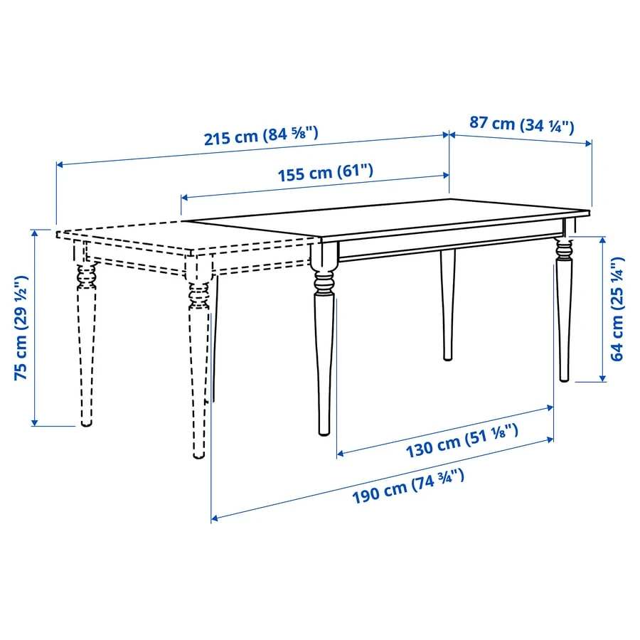 IKEA ROSENTORP Extendable Dining Table - White - photo 4