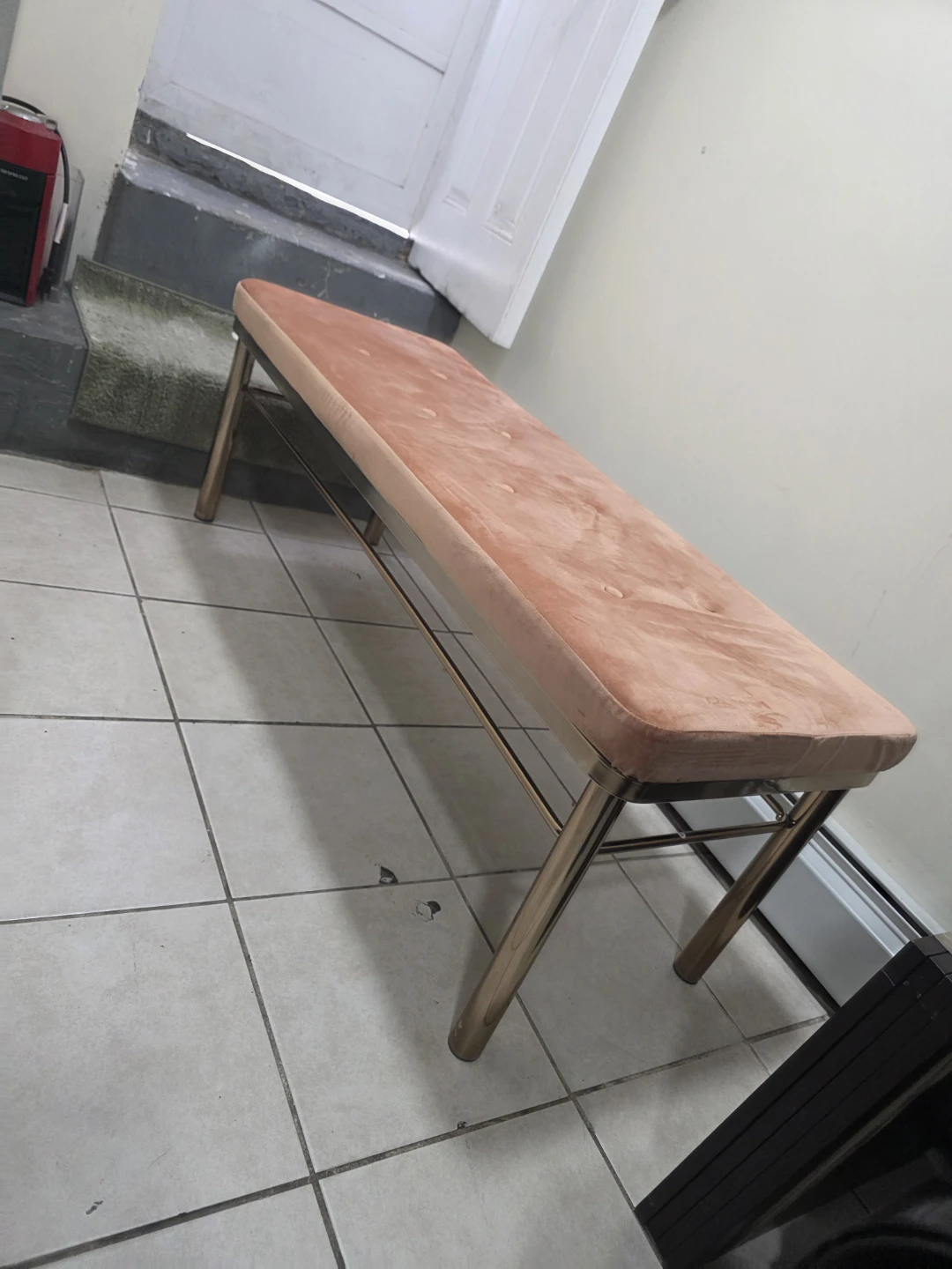 Velvet Tufted Bench - photo 4