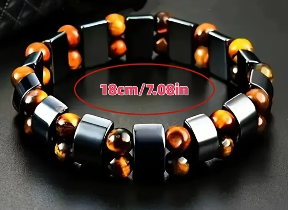Obsidian and Tiger Eye Beaded Bracelet - photo 2
