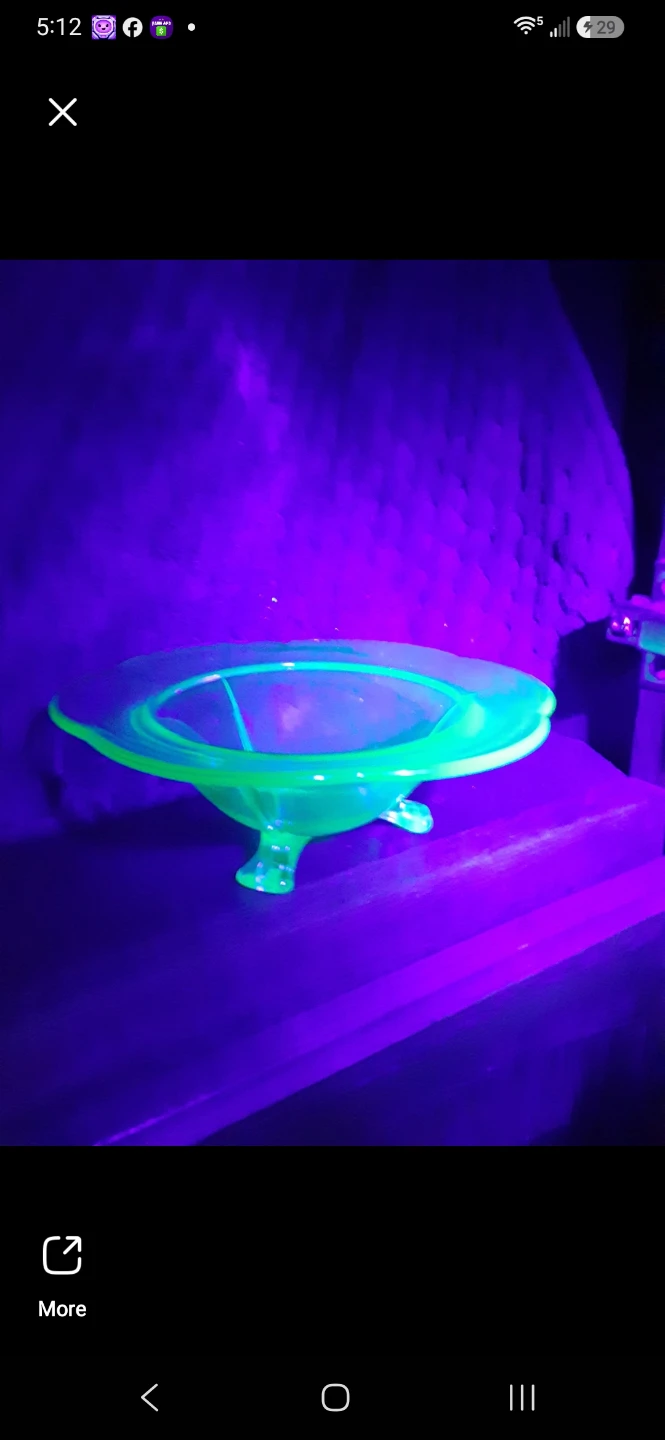 Vintage Fostoria #2394 Green Uranium Glass 3 Toed Mint Dish - photo 4