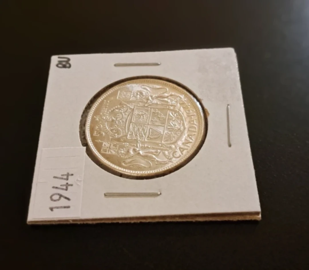 1944 Canada 50 Cent, Silver Coin, Brilliant  Uncirculated - photo 2