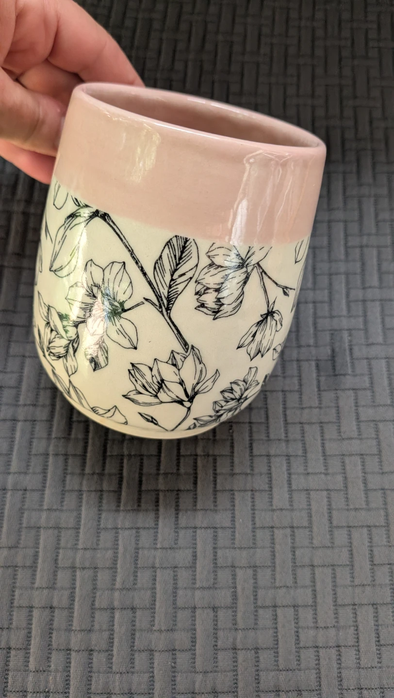 Floral Ceramic Mug - Pink and White Lindsay Dyck - photo 5