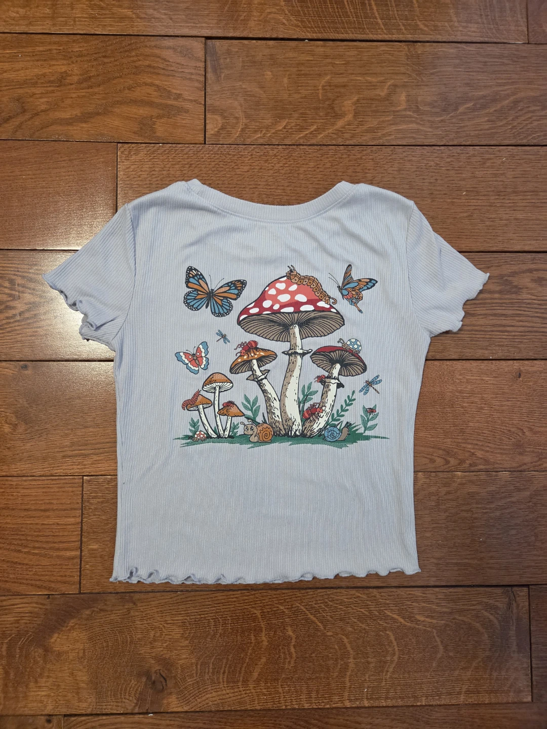 Baby Tee with Mushroom Graphic - photo 5