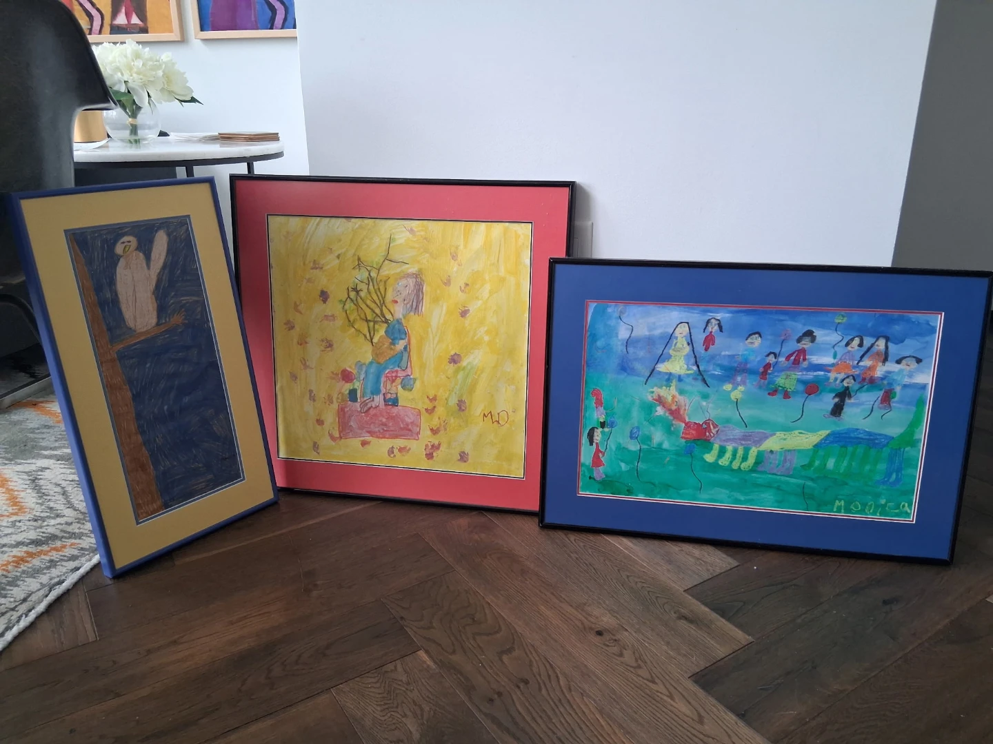 Colourful art in frames