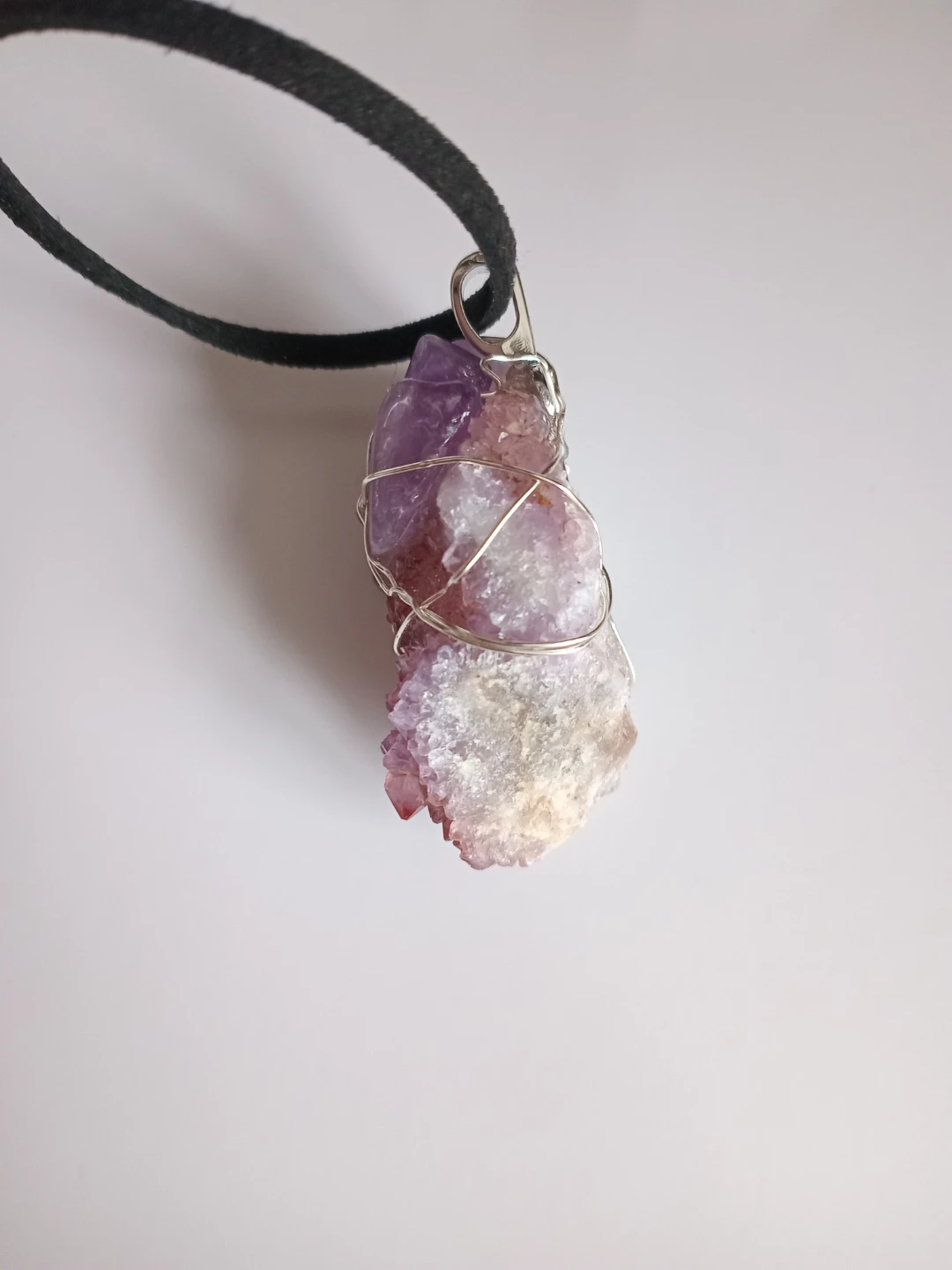 Wire-wrapped Amethyst Crystal Pendant Necklace - photo 2