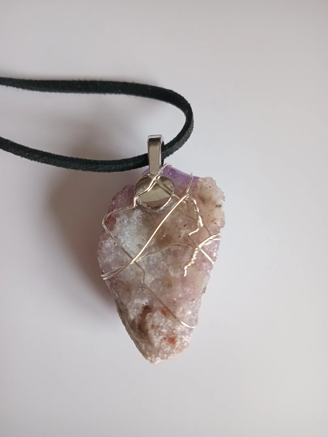 Wire-wrapped Amethyst Crystal Pendant Necklace - photo 3