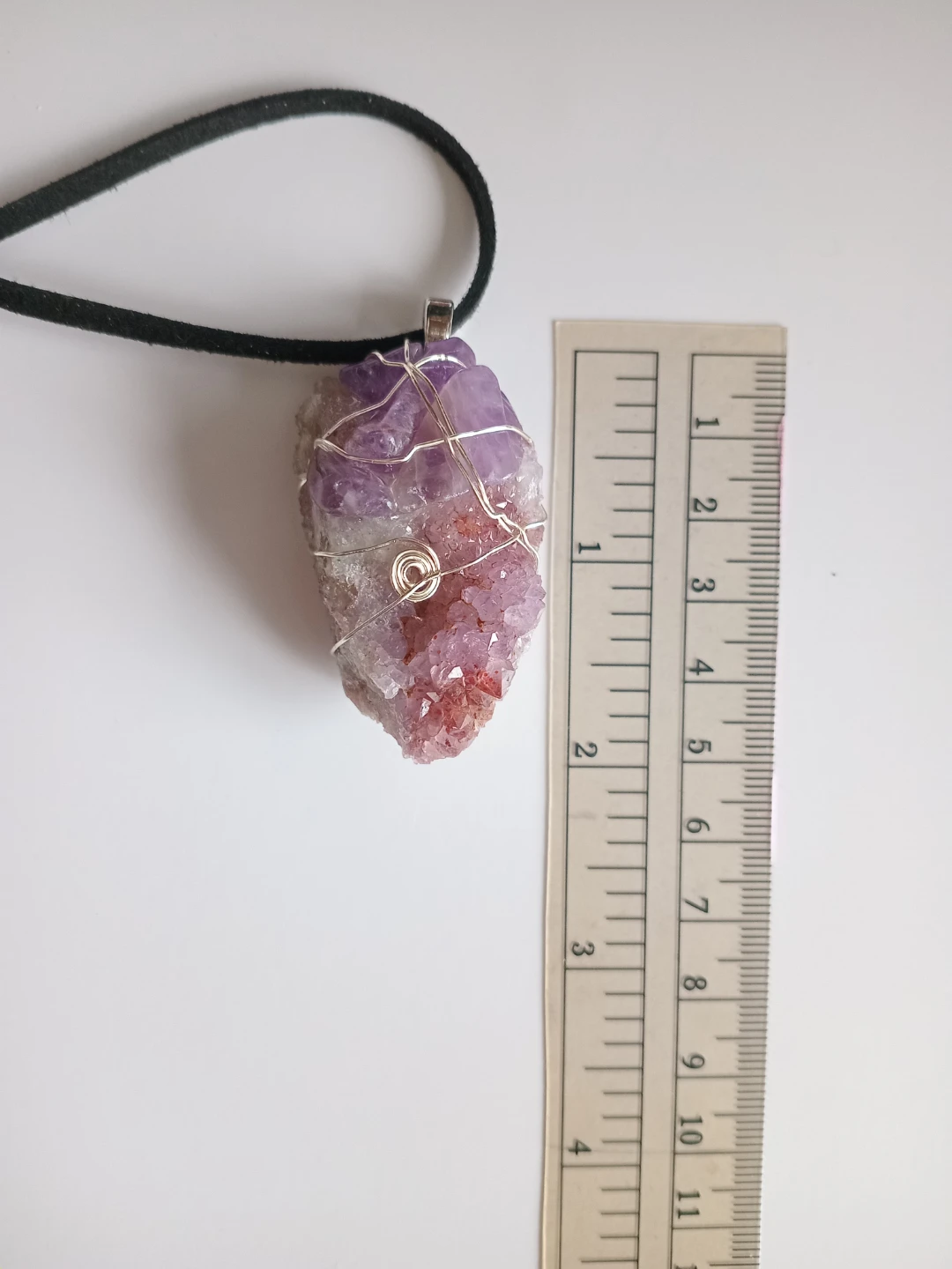 Wire-wrapped Amethyst Crystal Pendant Necklace - photo 4