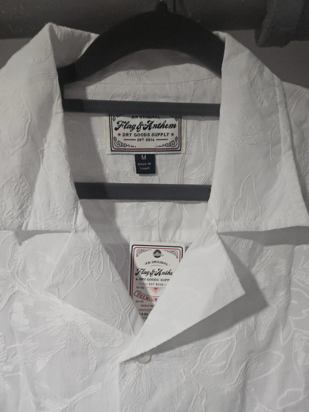 Flag & Anthem Men's White Short Sleeve Button Up Shirt - Size M - photo 2