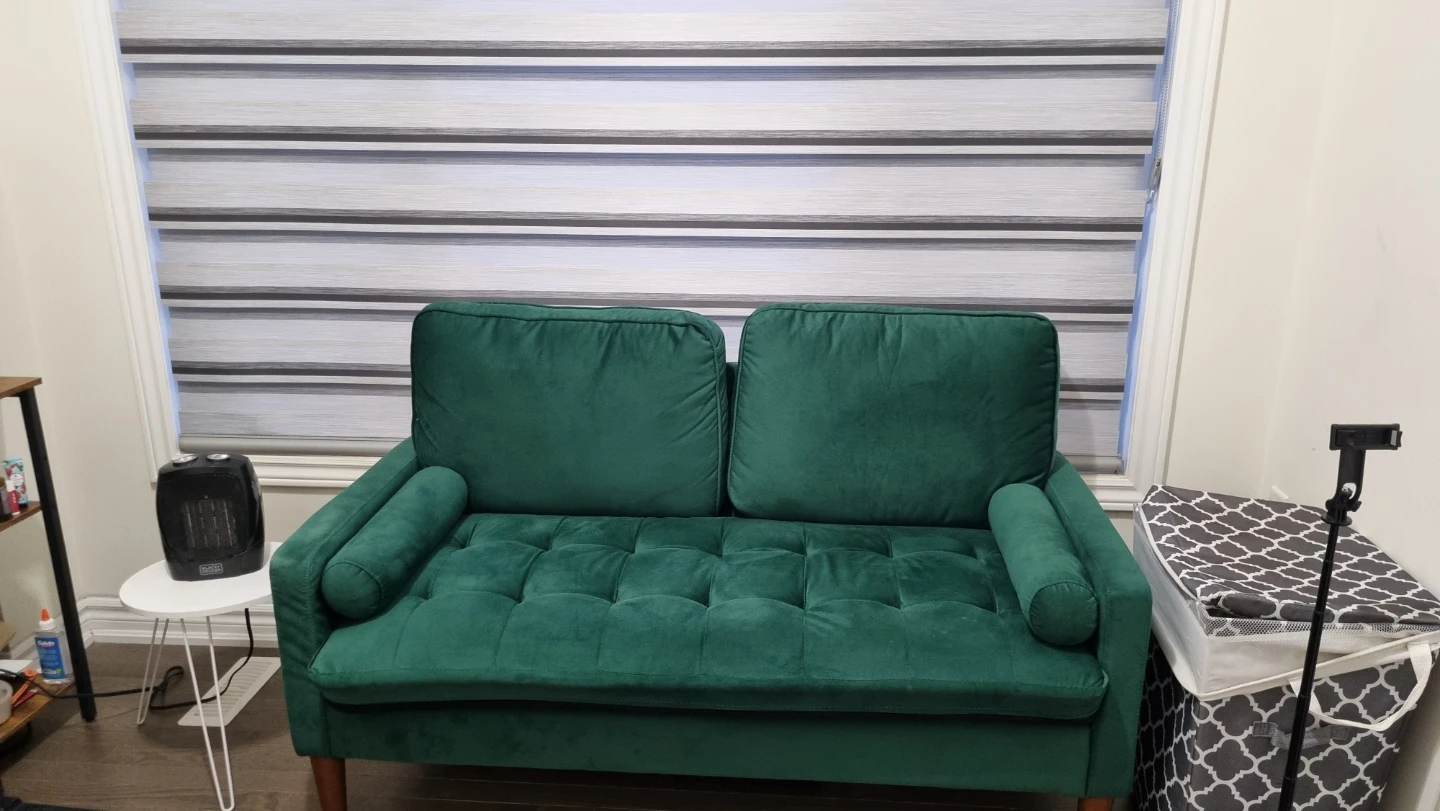 Emerald Green Velvet Loveseat Sofa