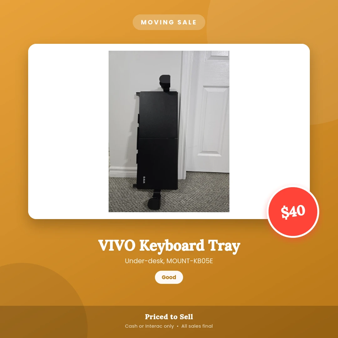 VIVO Keyboard Tray Under-desk MOUNT-KB05E
