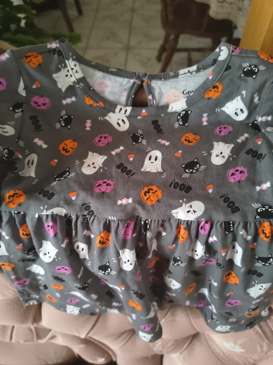 Girls Halloween Pumpkin & Ghost Print Long Sleeve Top - photo 2