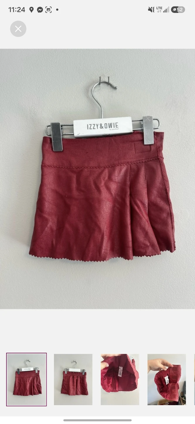 Gap 3/6m Red Faux Leather Skirt