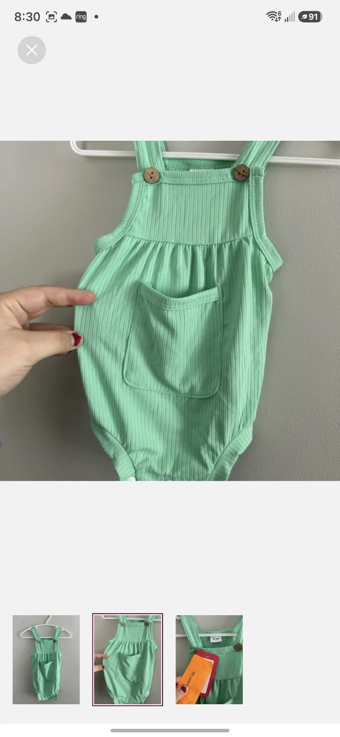 Baby Romper - Mint Green - photo 2