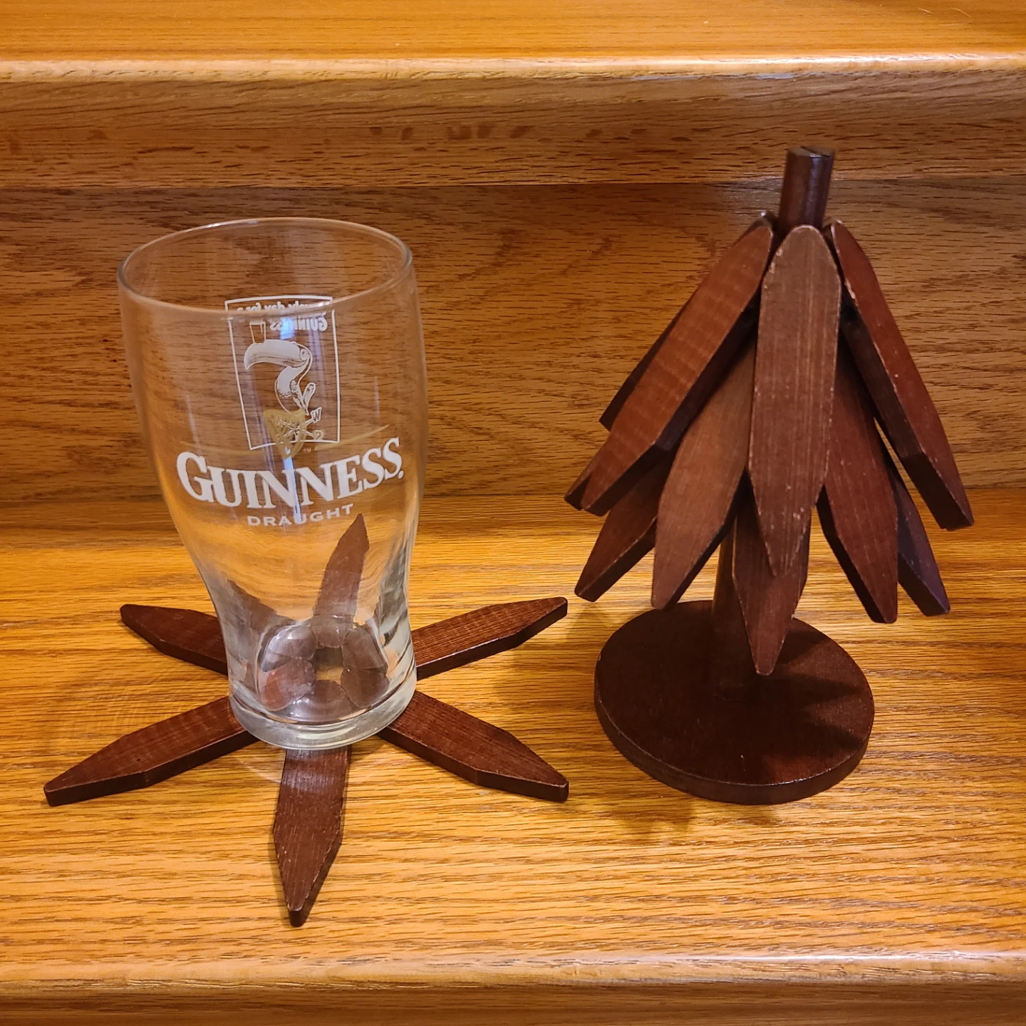 Wooden Coaster Trivet Tree Set of 4