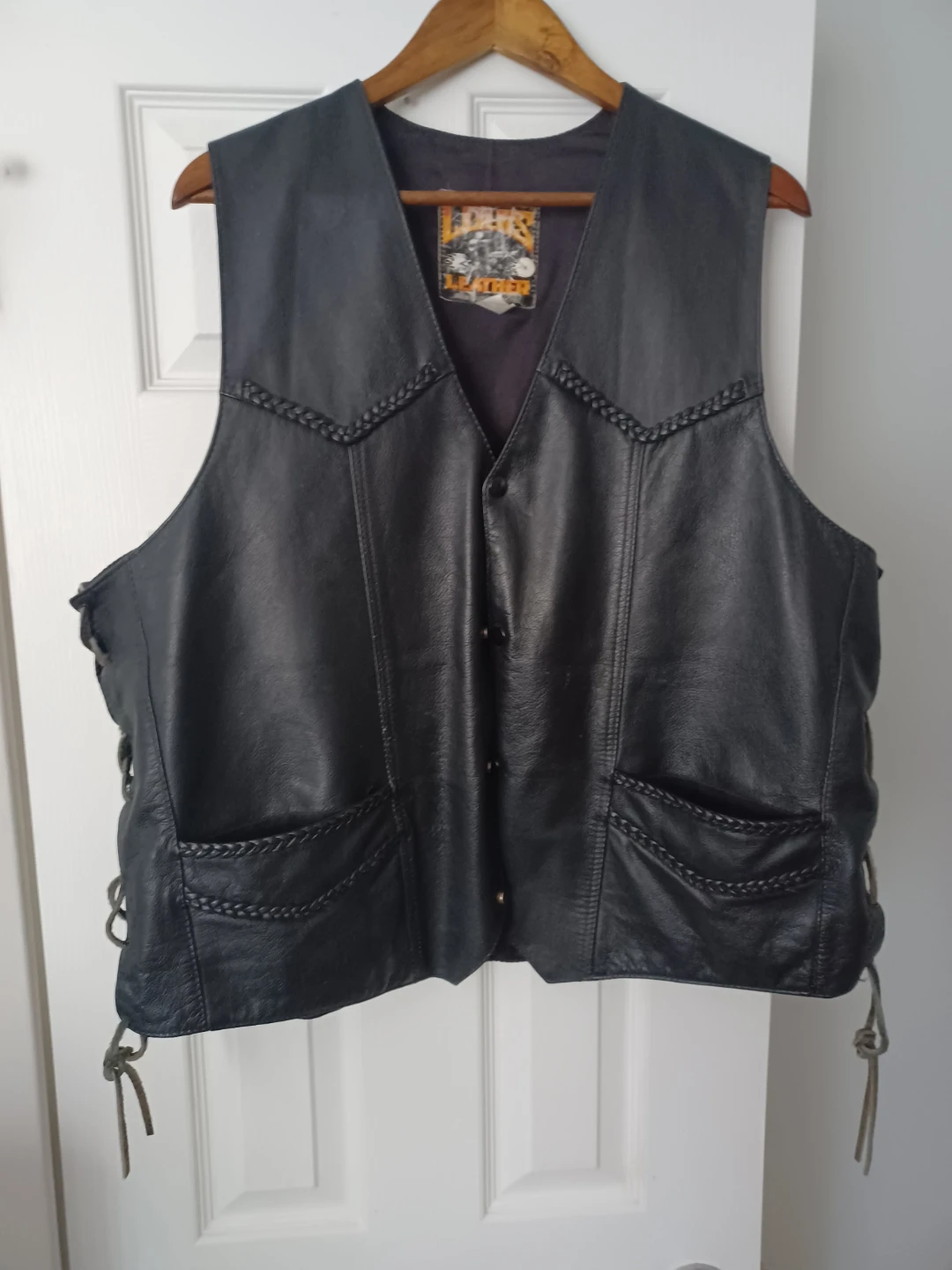 Louis Leather Genuine Leather Vest - Black - photo 2