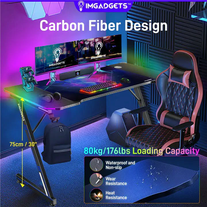 IMGADGETS Gaming Desk with RGB LED Lights - photo 3