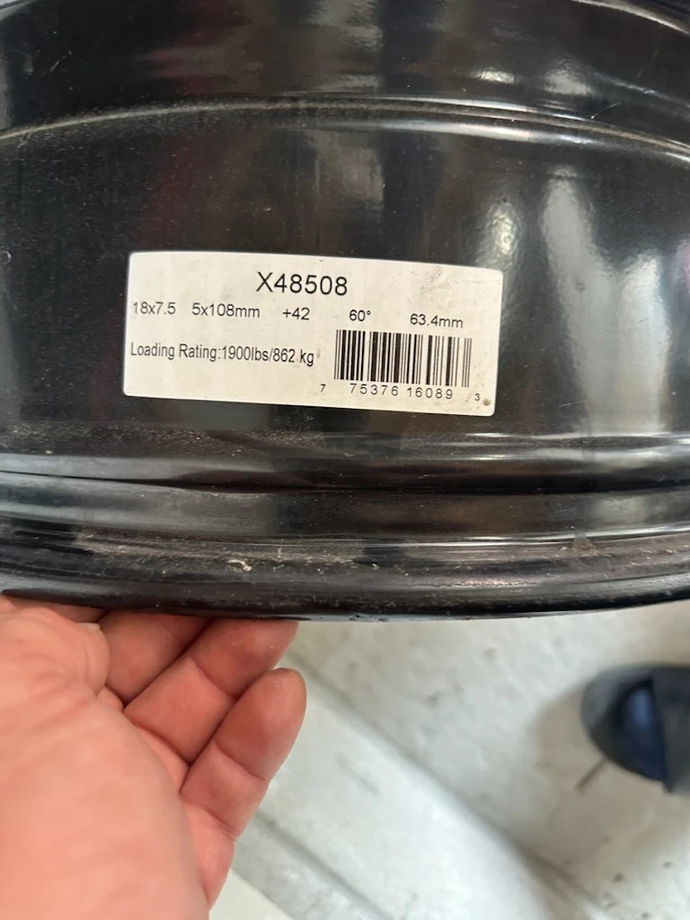 Set of 4 Black Steel Wheels 18x7.5