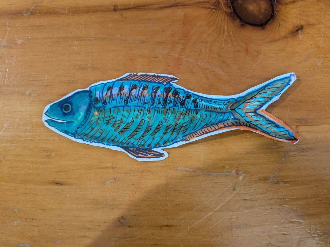 Handmade fish bookmark for books