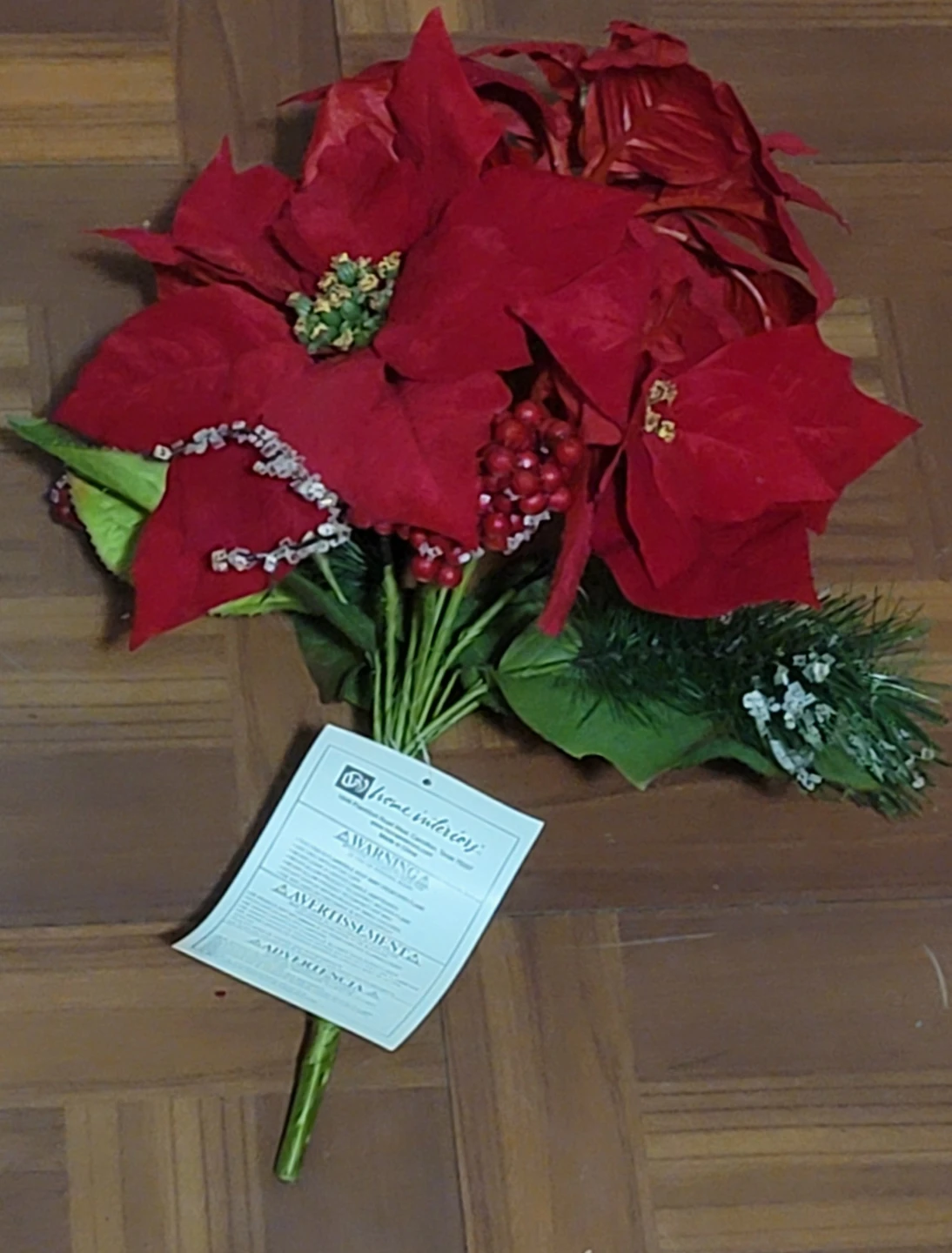 Home Interiors Artificial Poinsettia Flower Arrangement - photo 2