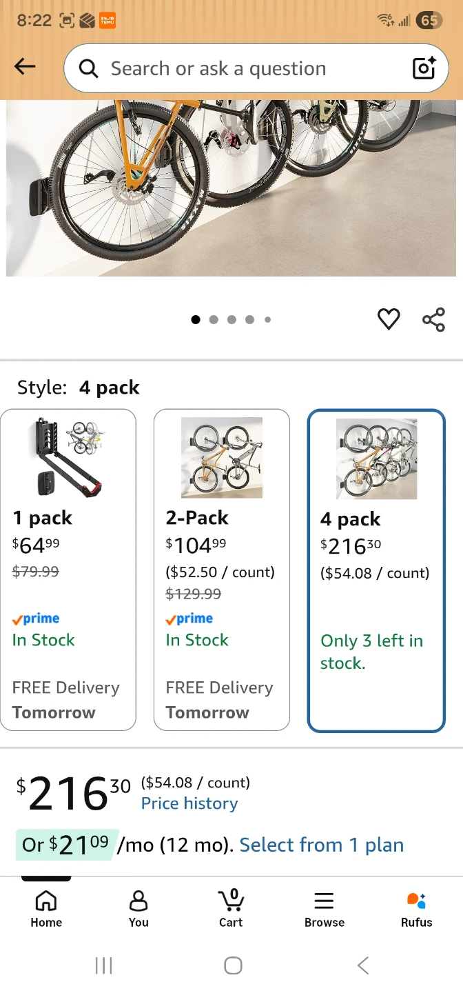 monTEK 4 Pack Wall Mounted Bike Rack - photo 2