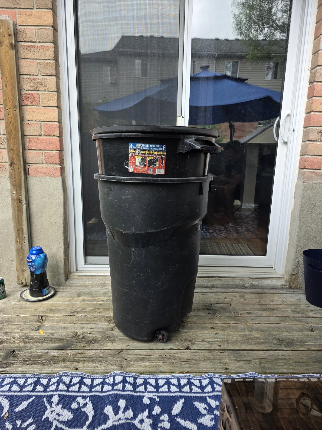 2 Black Garbage Cans