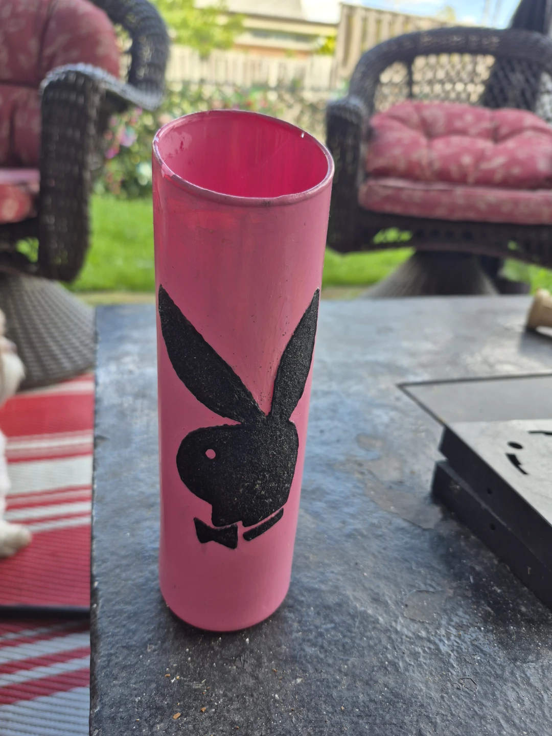 Pink Playboy Bunny vase/tumbler