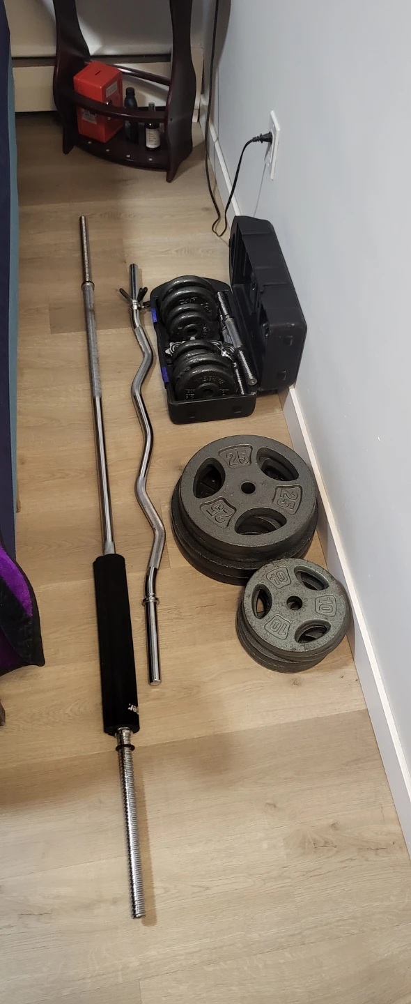 Weightlifting Barbell Set with Weights