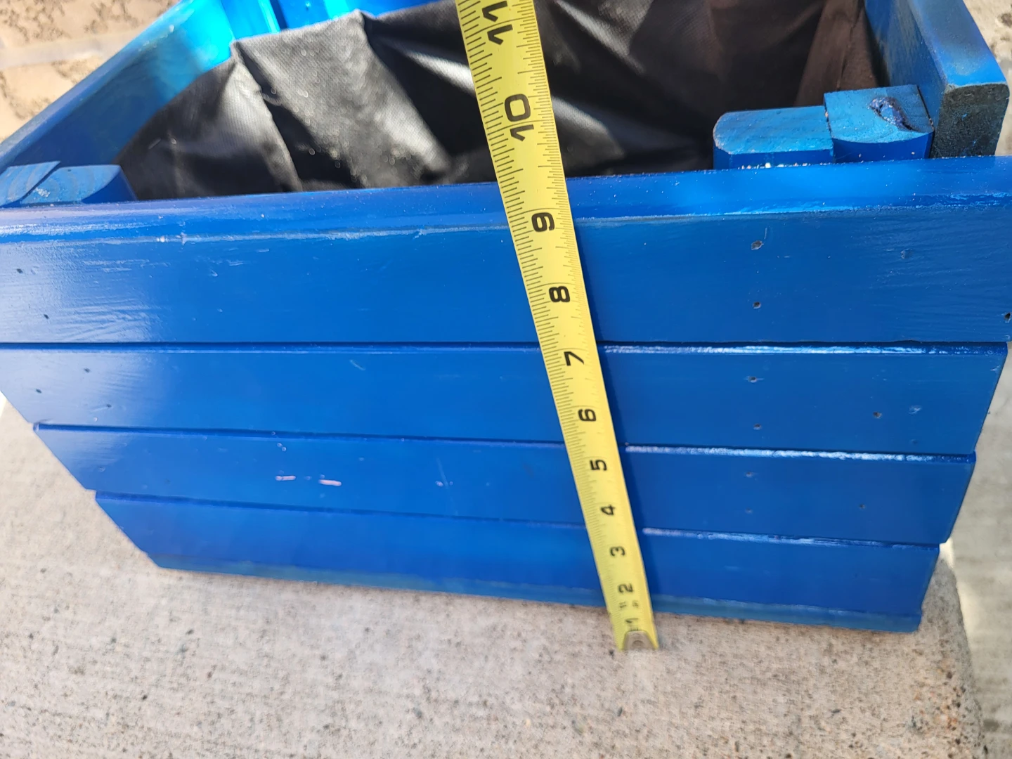 Rustic Blue Wooden Planter Box with Liner - photo 5