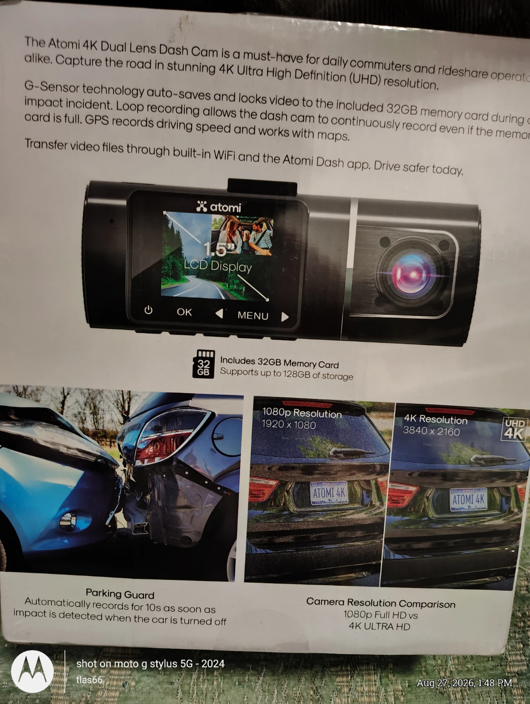 Atomi 4K Dual Lens Dash Cam - photo 4