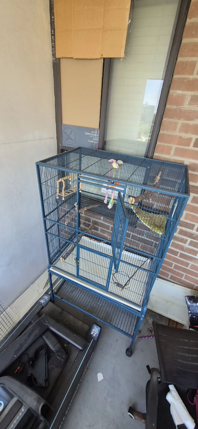 Large Blue Bird Cage with Stand - photo 3