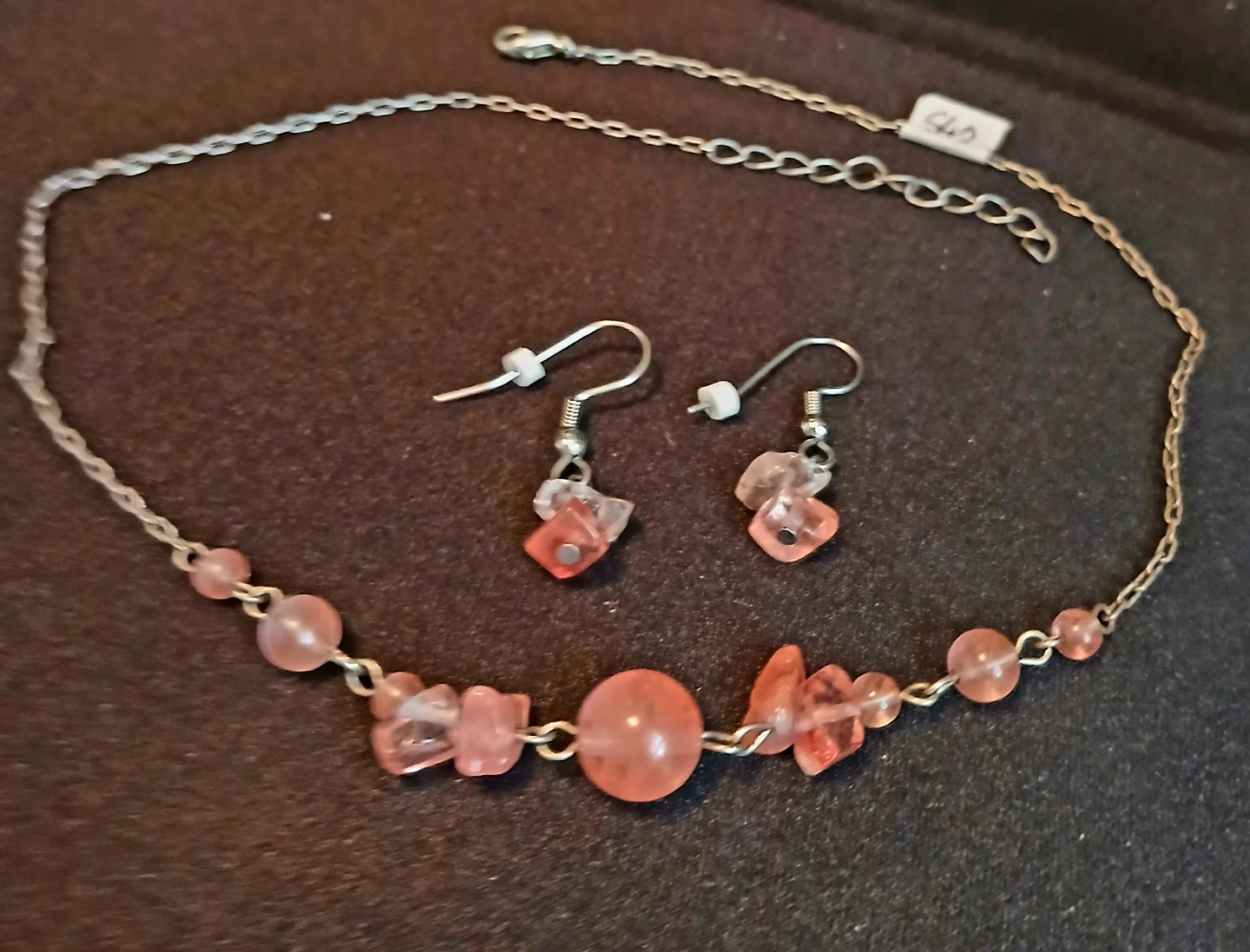 Cherry Quartz Necklace and Earring Set - photo 4