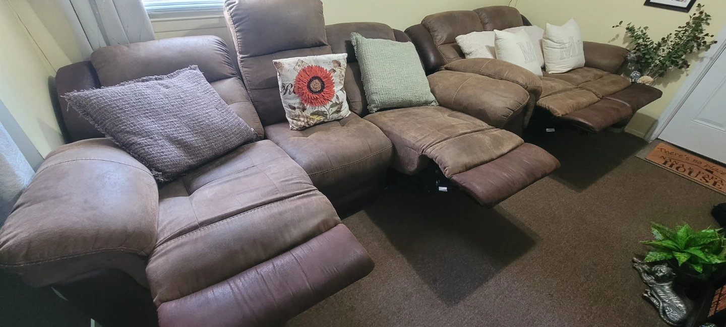 Brown Power Reclining Sofa Sectional
