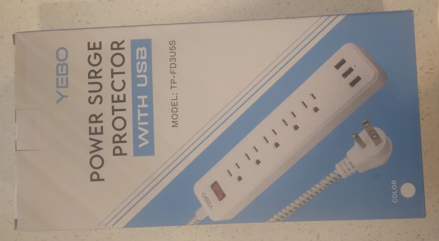 YEBO Power Surge Protector with 3 USB Ports