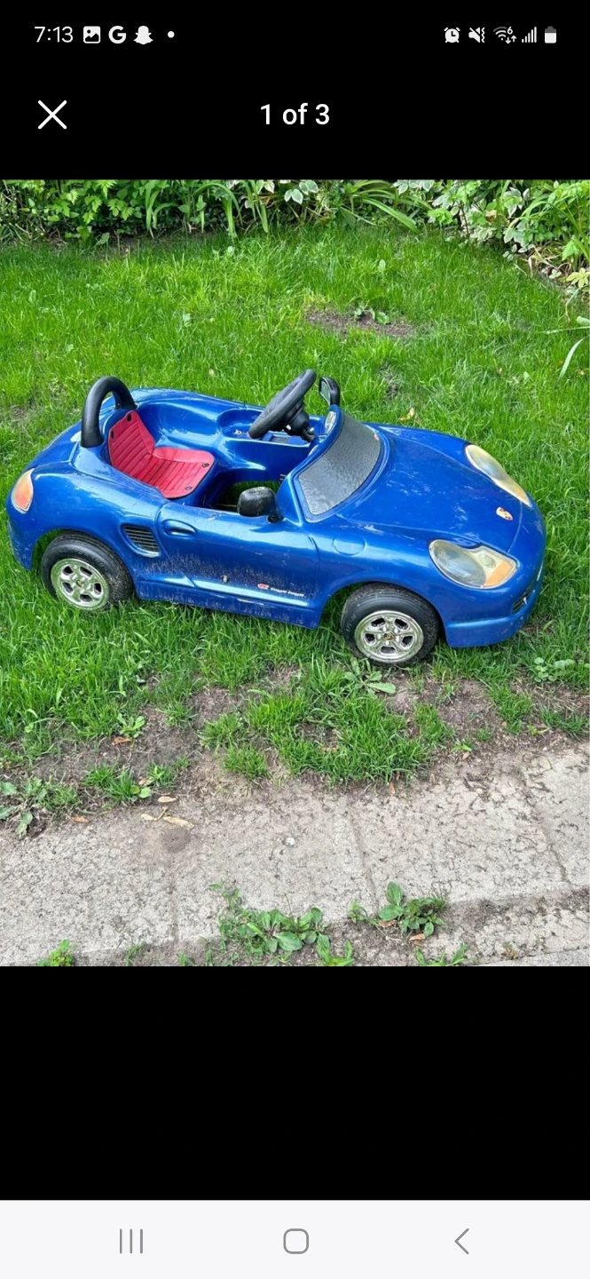 Blue Porsche Ride-On Toy Car