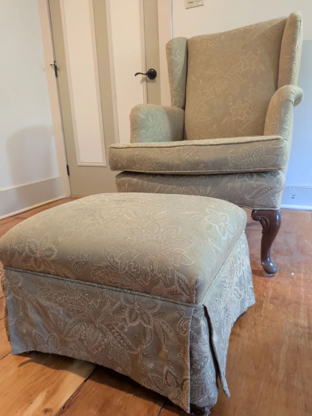 Wingback Chair and Ottoman Set - photo 5