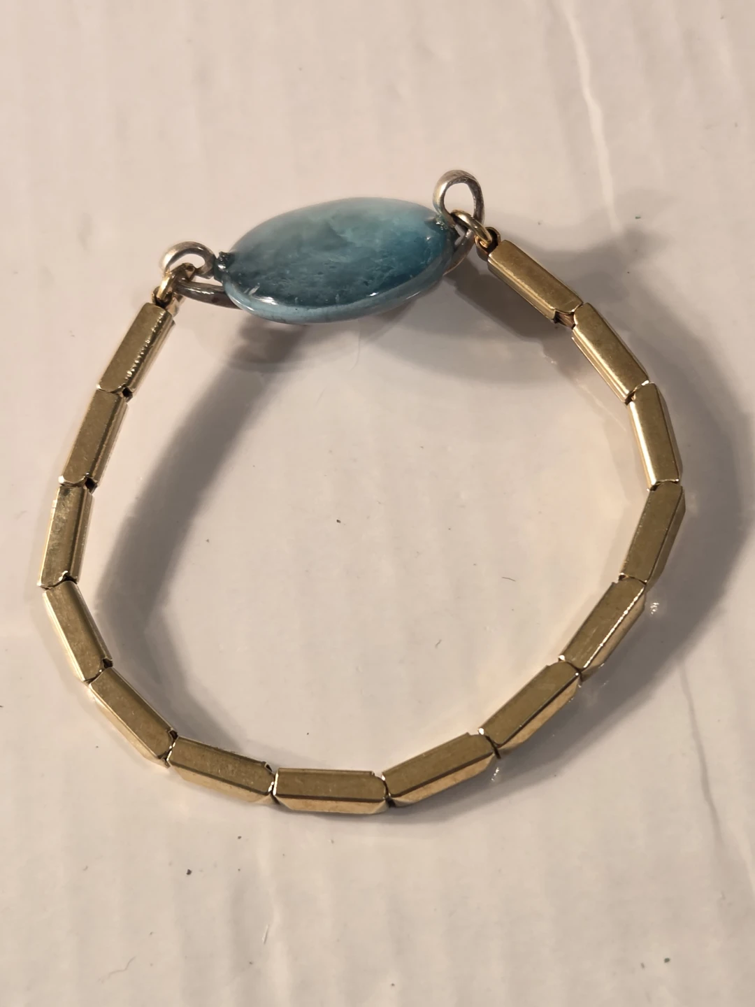 Gold-filled bracelet with blue mother of pearl bid bead - photo 3