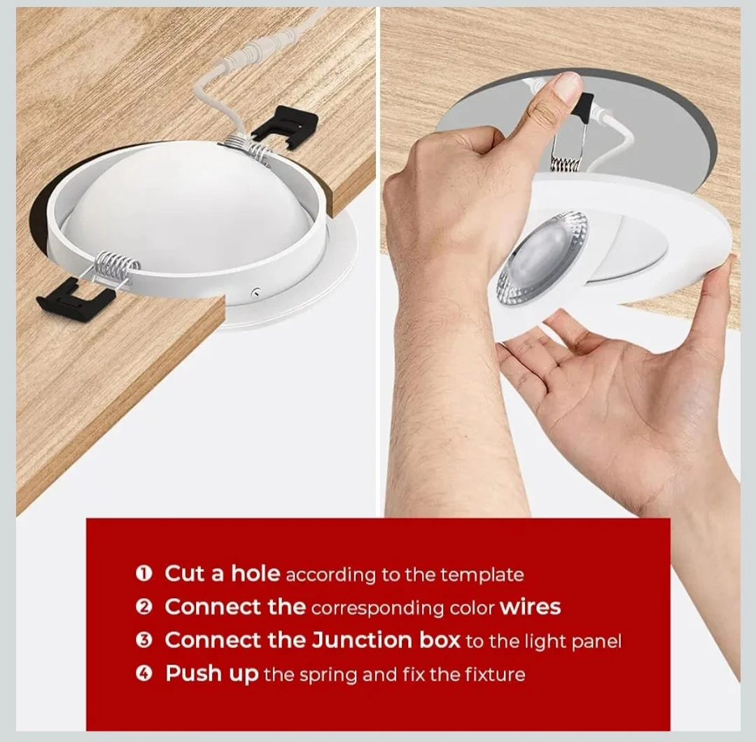 1pc- 3.5 Inch LED Recessed Gimbal Pot Light with, 8W - photo 5