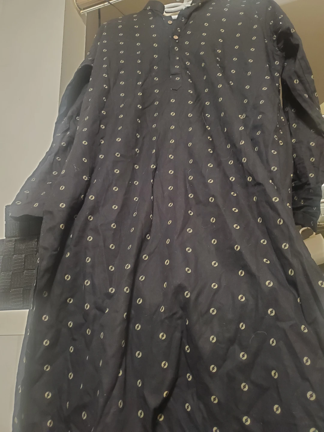 Navy Blue Kurta with Geometric Print for men