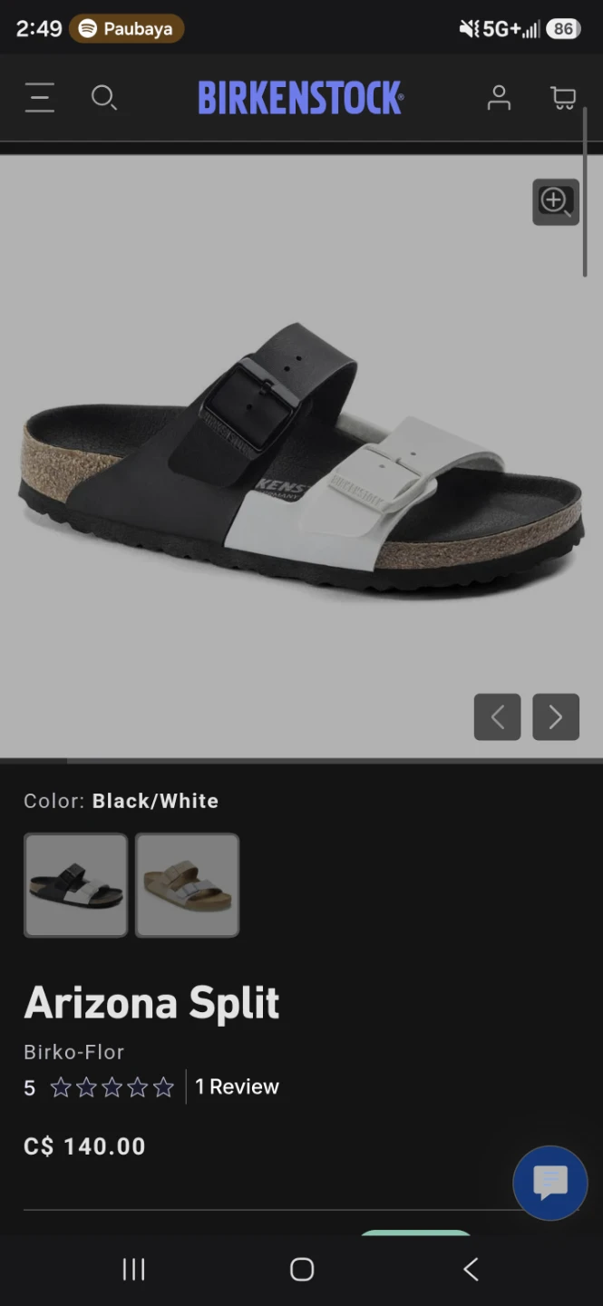 Birkenstock Arizona Split Sandals Black & White