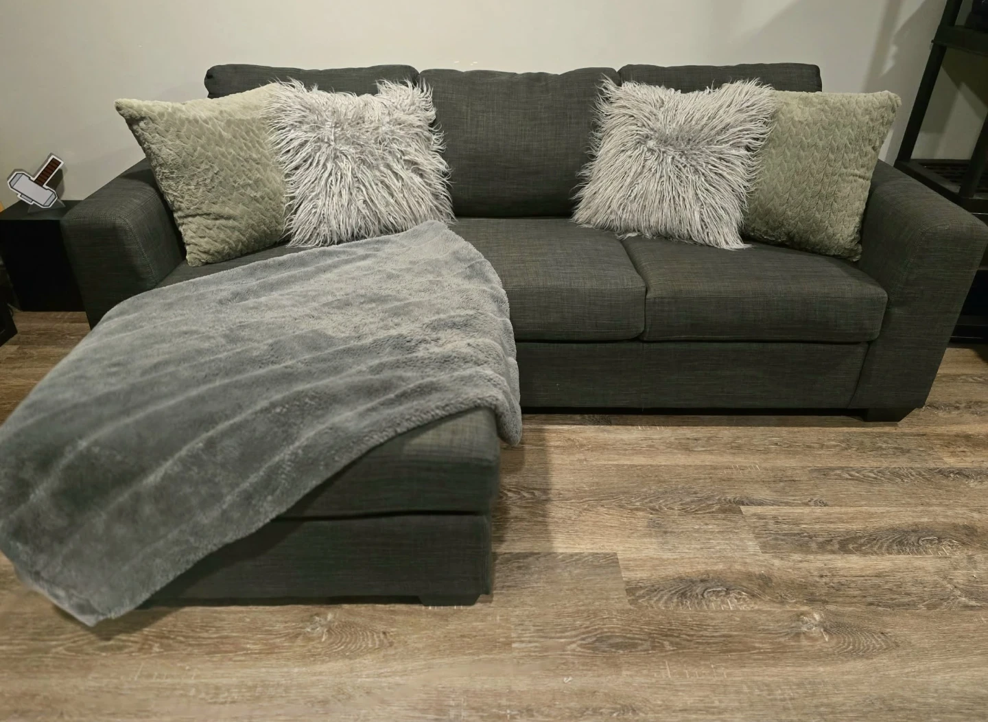 Grey Sectional Sofa with Chaise - photo 2