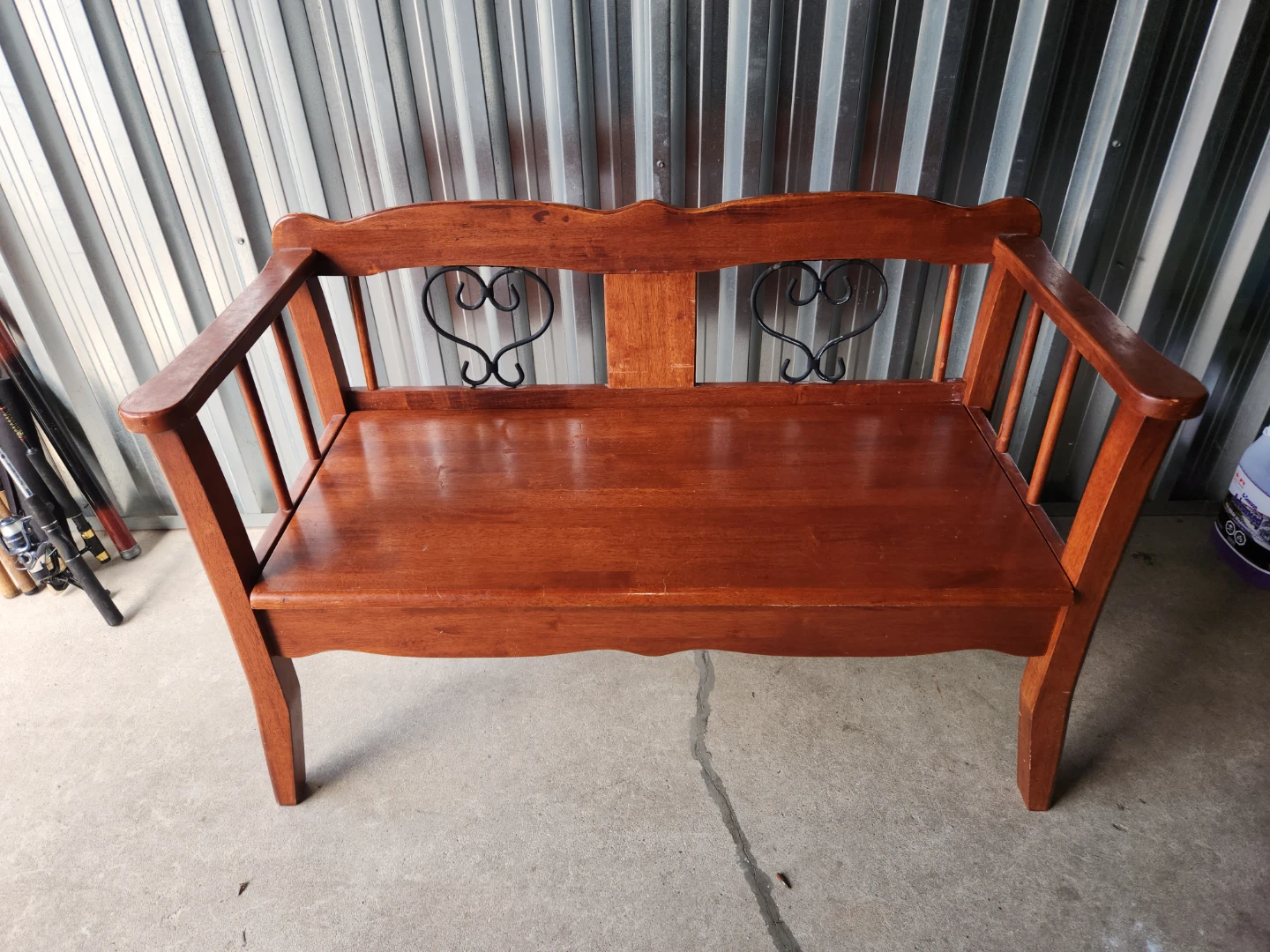 🇨🇦  Wooden Storage Bench with Backrest