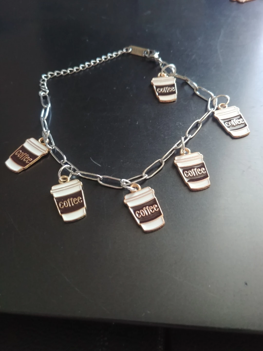 Coffee Cup Charm Bracelet