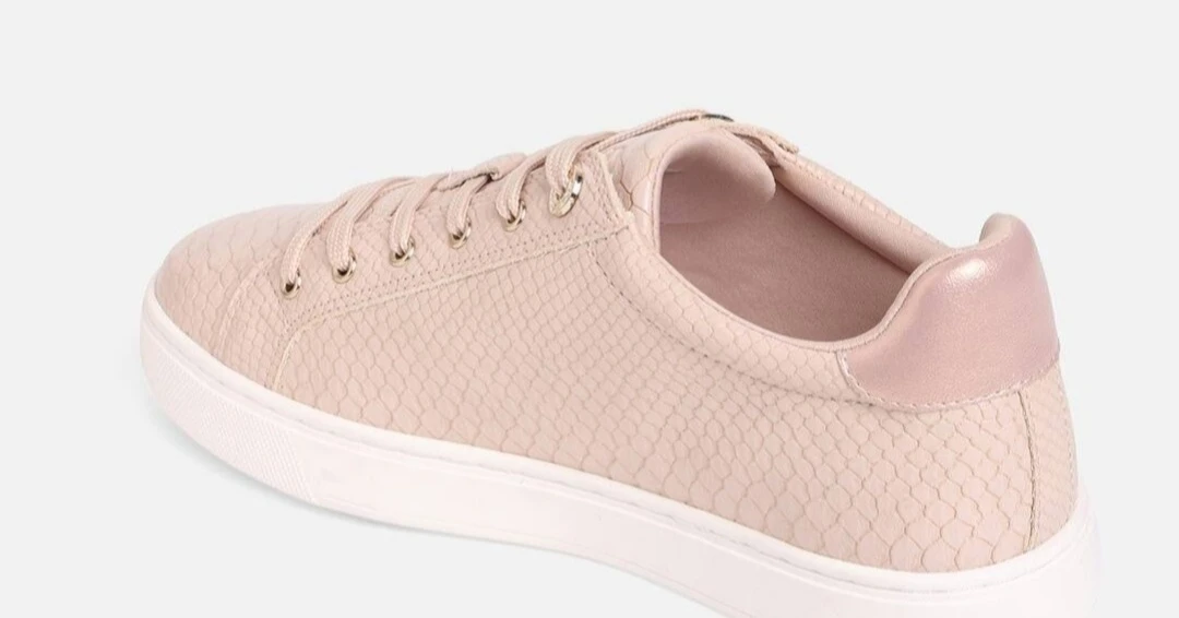 Pink snakeskin pattern platform sneakers
