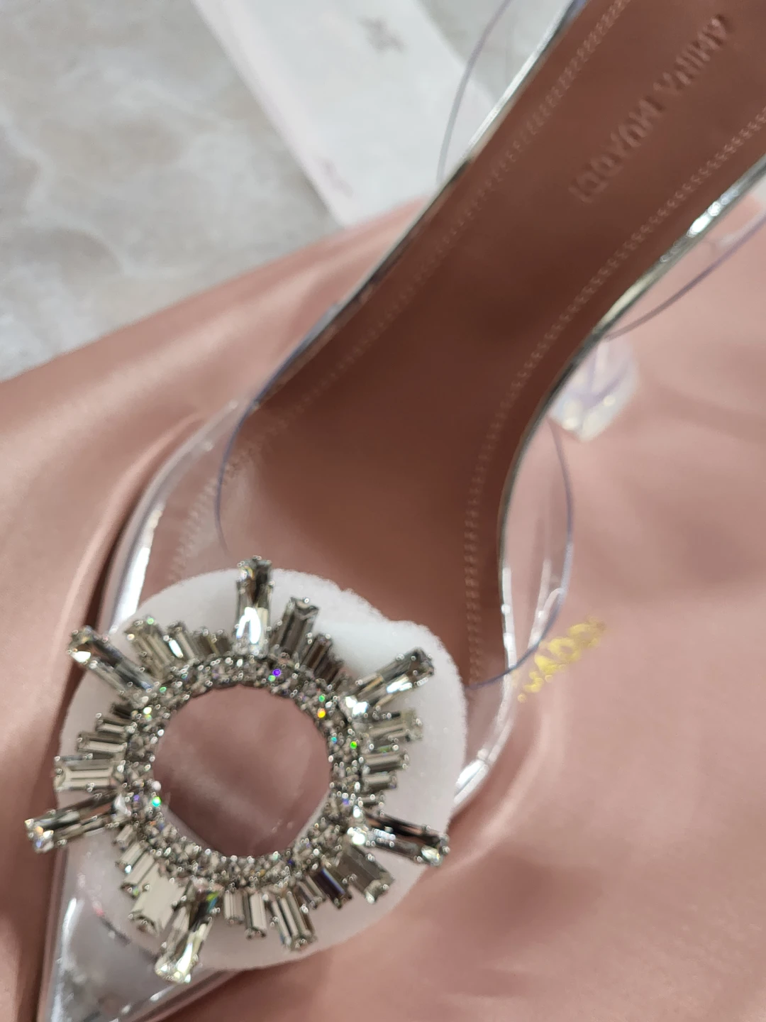 Amina Muaddi crystal begum sling back pumps - photo 2