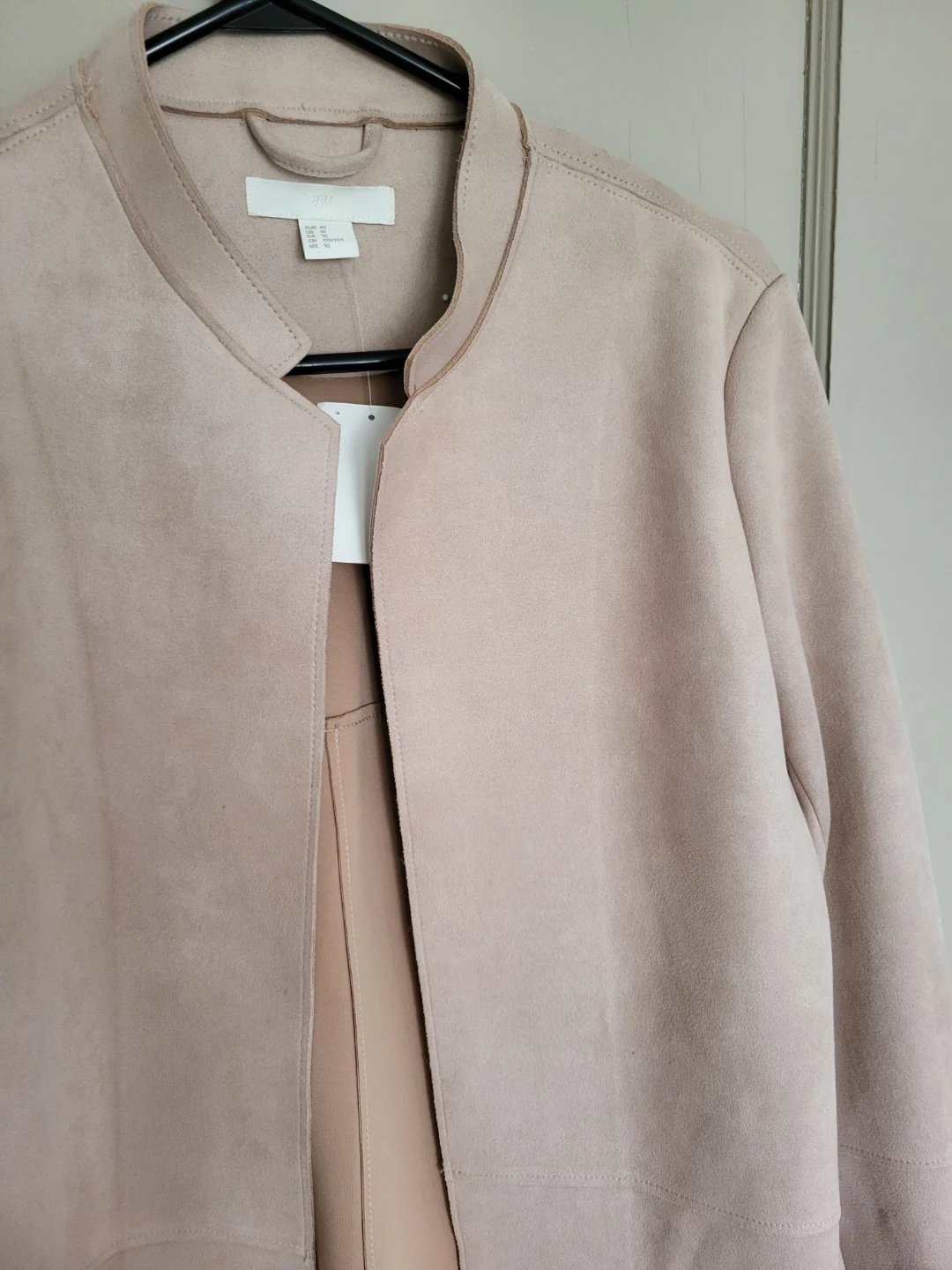 H&M Beige Suede-Look Collarless Jacket - photo 3