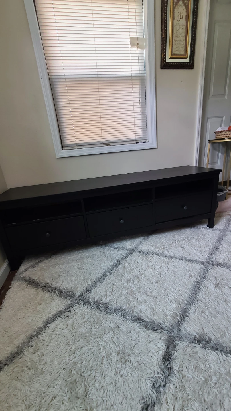Dark Brown TV Stand with Drawers and Shelves - photo 2