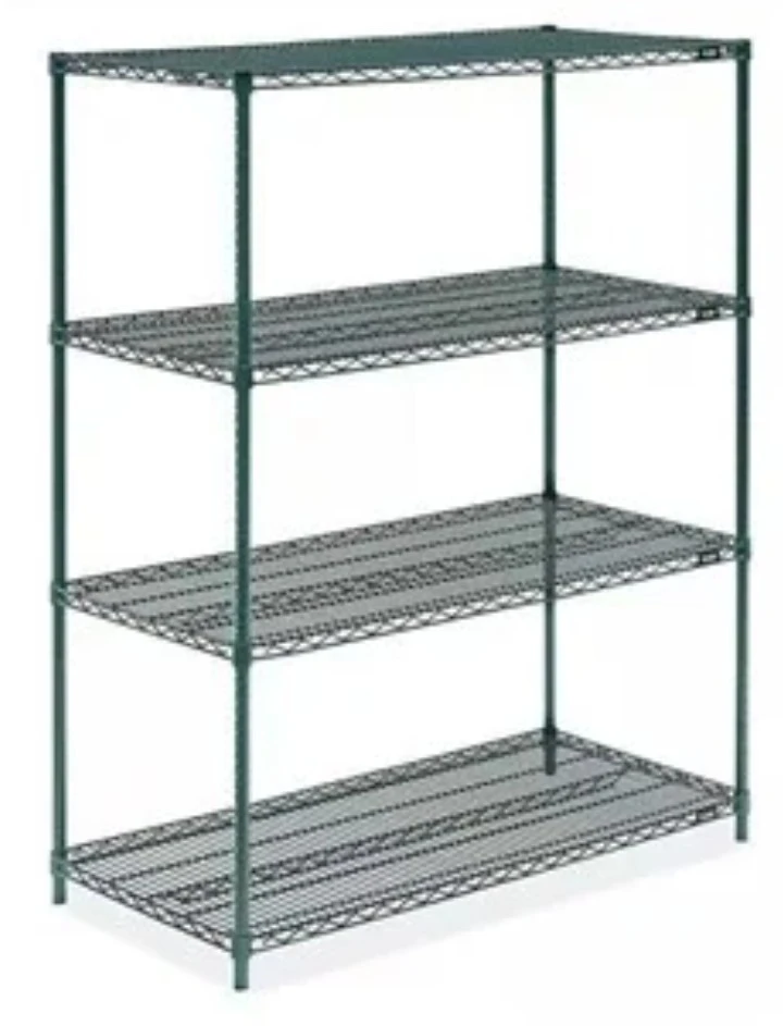 4-Shelf Wire Shelving Unit - Green